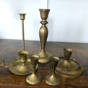 Candlestick holder Brass Vintage (6)